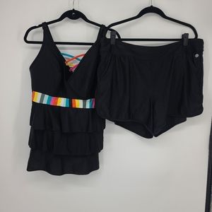 Cacique Rainbow Tankini Short Swim Set